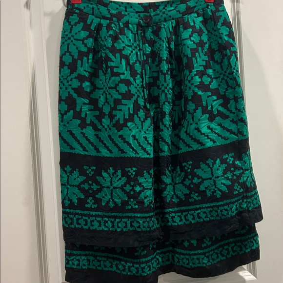 Carlisle 100%Silk Skirt pleated waist/layered/lined print with pockets size 10 - Picture 9 of 10